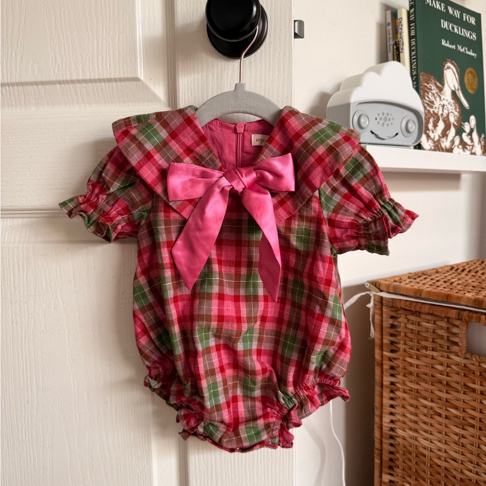 Baby Ivy City Alice Romper in
Rosewood Tartan 3-6M